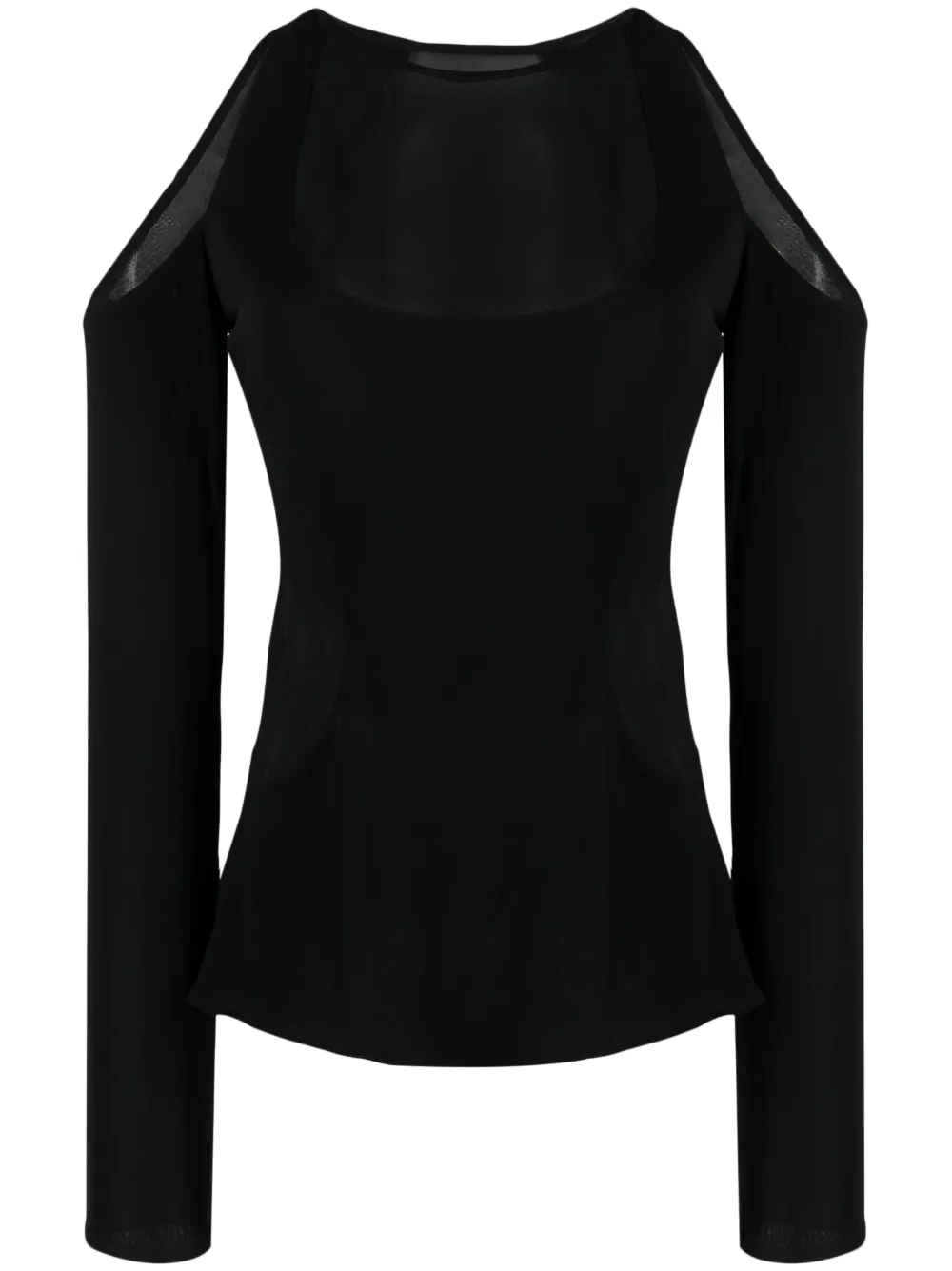 Tom Ford Semi-sheer Long-sleeve Top In Schwarz
