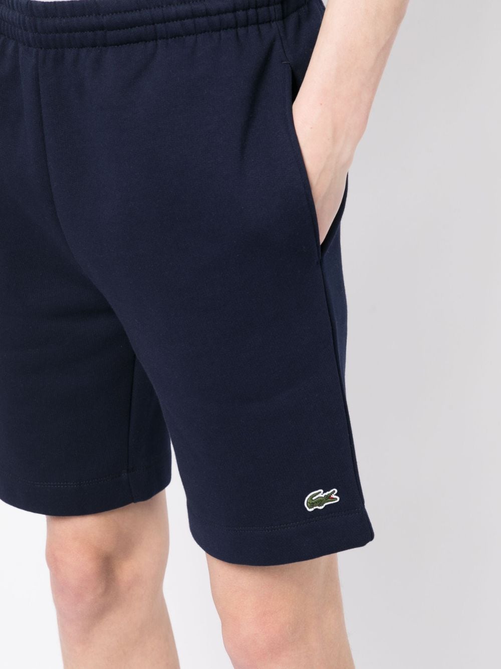 Shop Lacoste Logo-patch Track Shorts In Blue