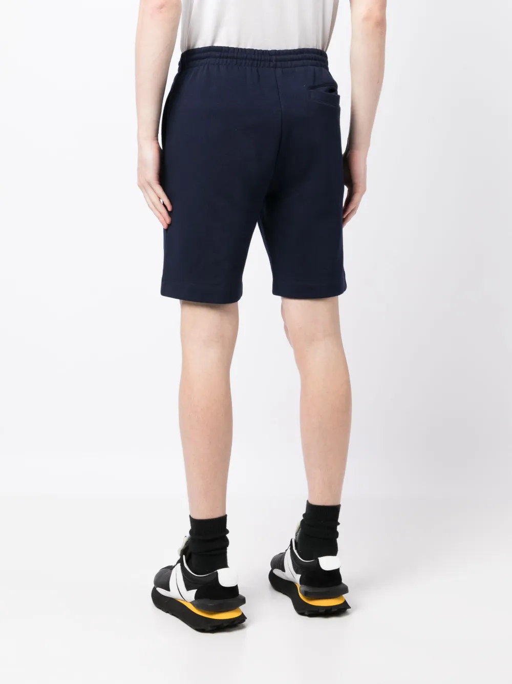 Lacoste Logo-embroidered Track Shorts In Blue