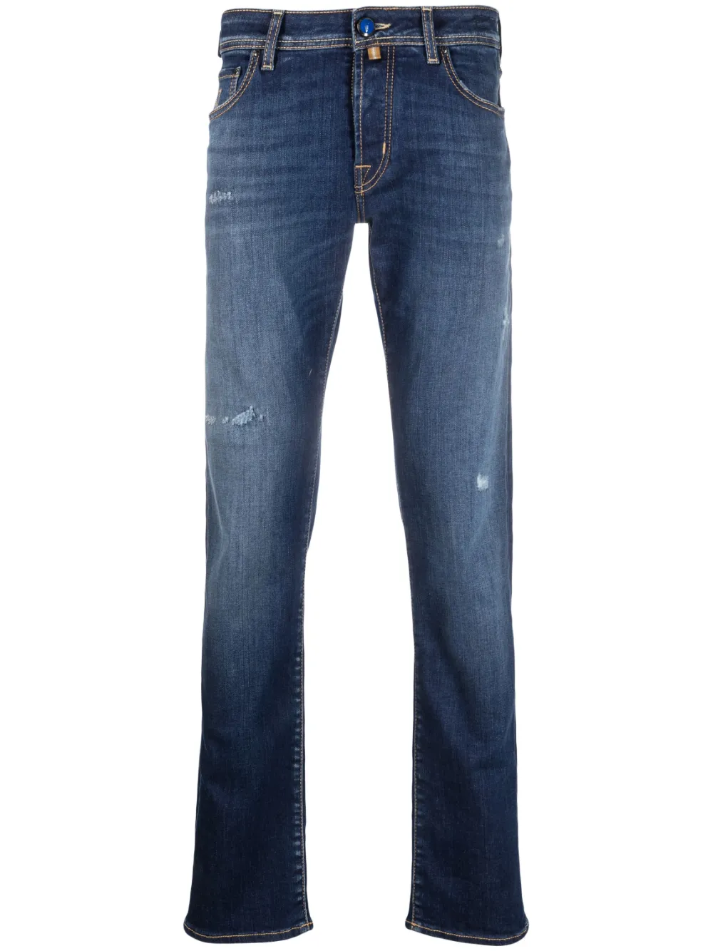 Jacob Cohen Logo-patch Straight-leg Jeans In Blue