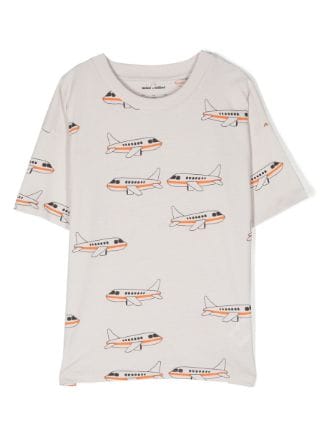 Mini Rodini Babies' Planes Printed Organic Cotton T-shirt In