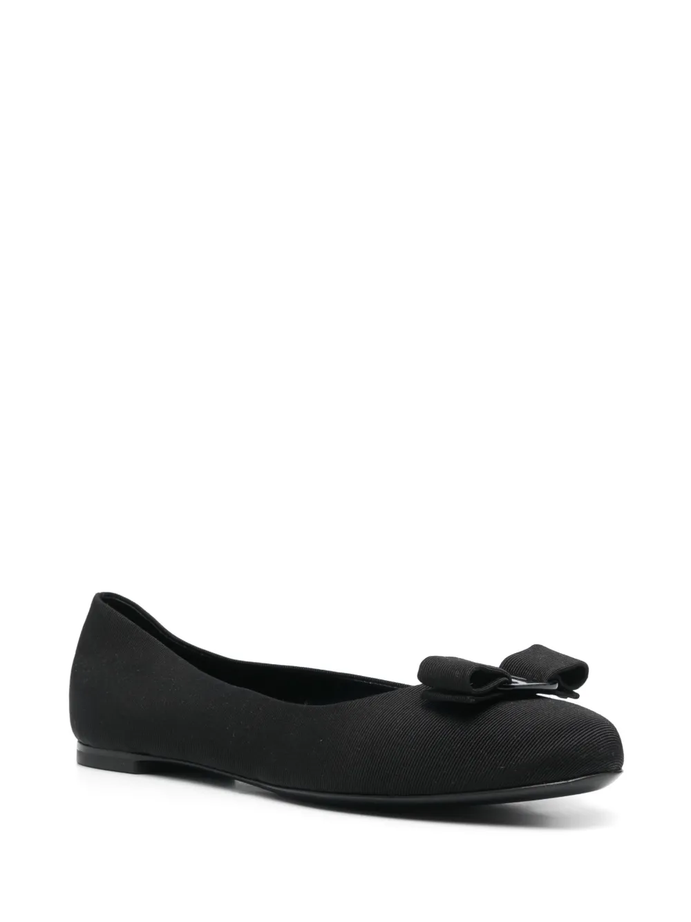 Ferragamo Ballerina's met gegraveerd logo - Zwart