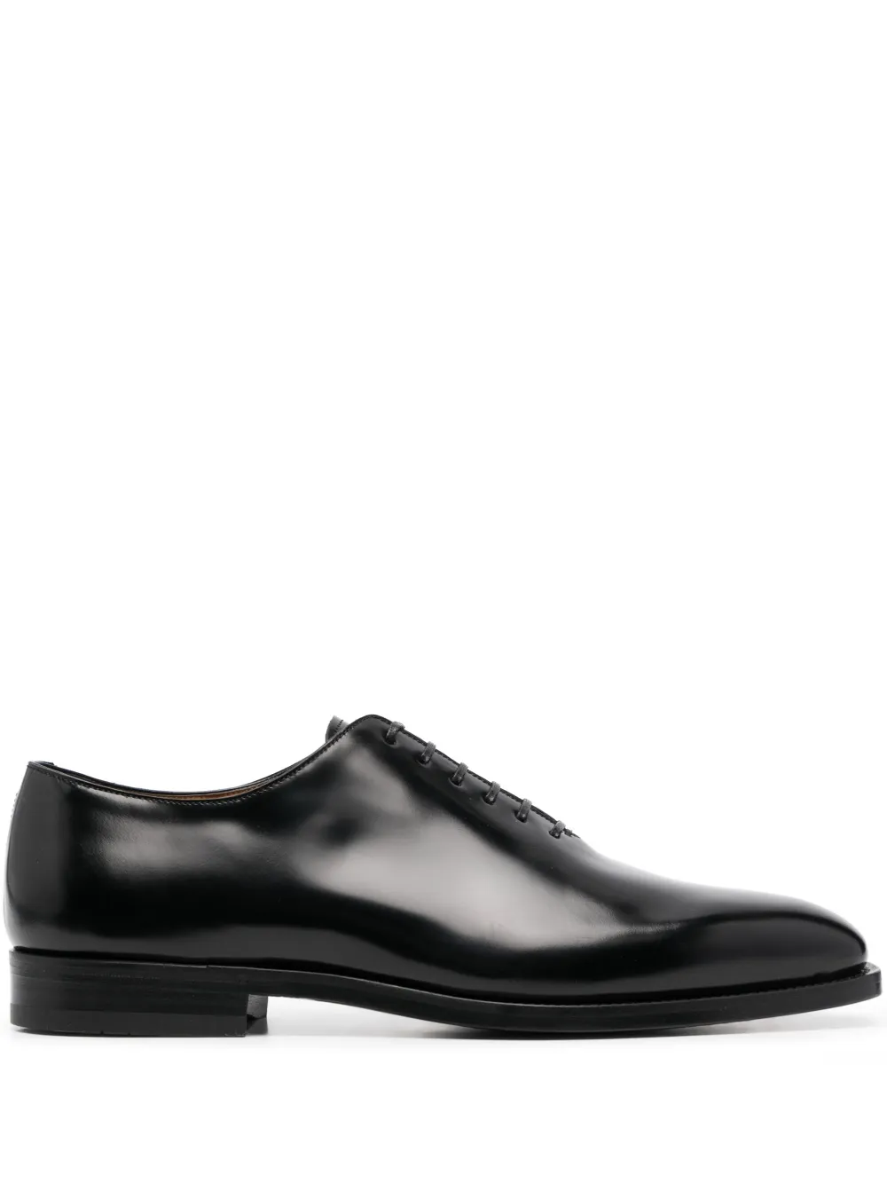 Ferragamo Geoffrey Leather Lace-up Shoes In Schwarz