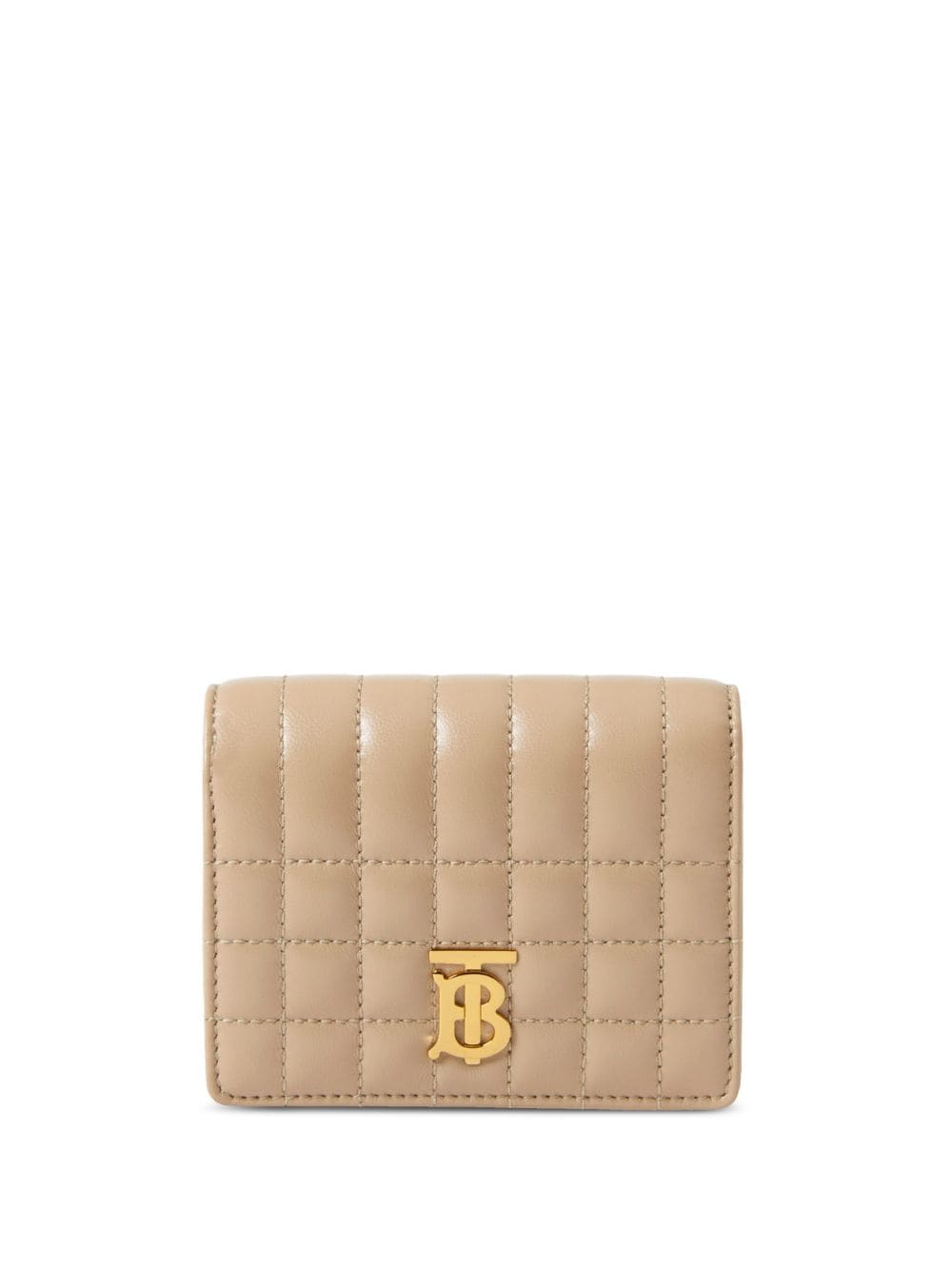 Burberry Small Quilted Leather Folding Wallet In Nude