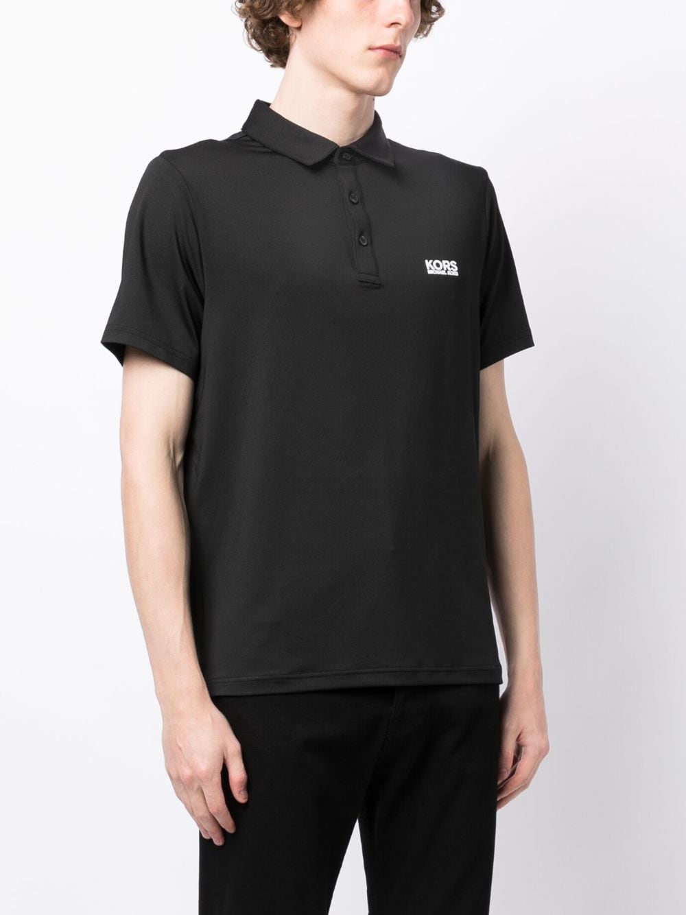 Shop Michael Kors Golf Logo-print Polo Shirt In Schwarz