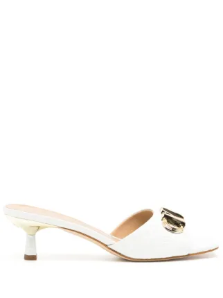 Michael Kors Amal 55mm Kitten Heel Mules White FARFETCH AM