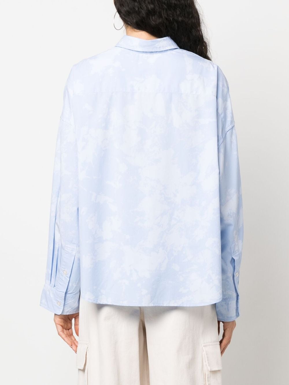 Shop R13 Cloud-print Long-sleeved Shirt In Blau