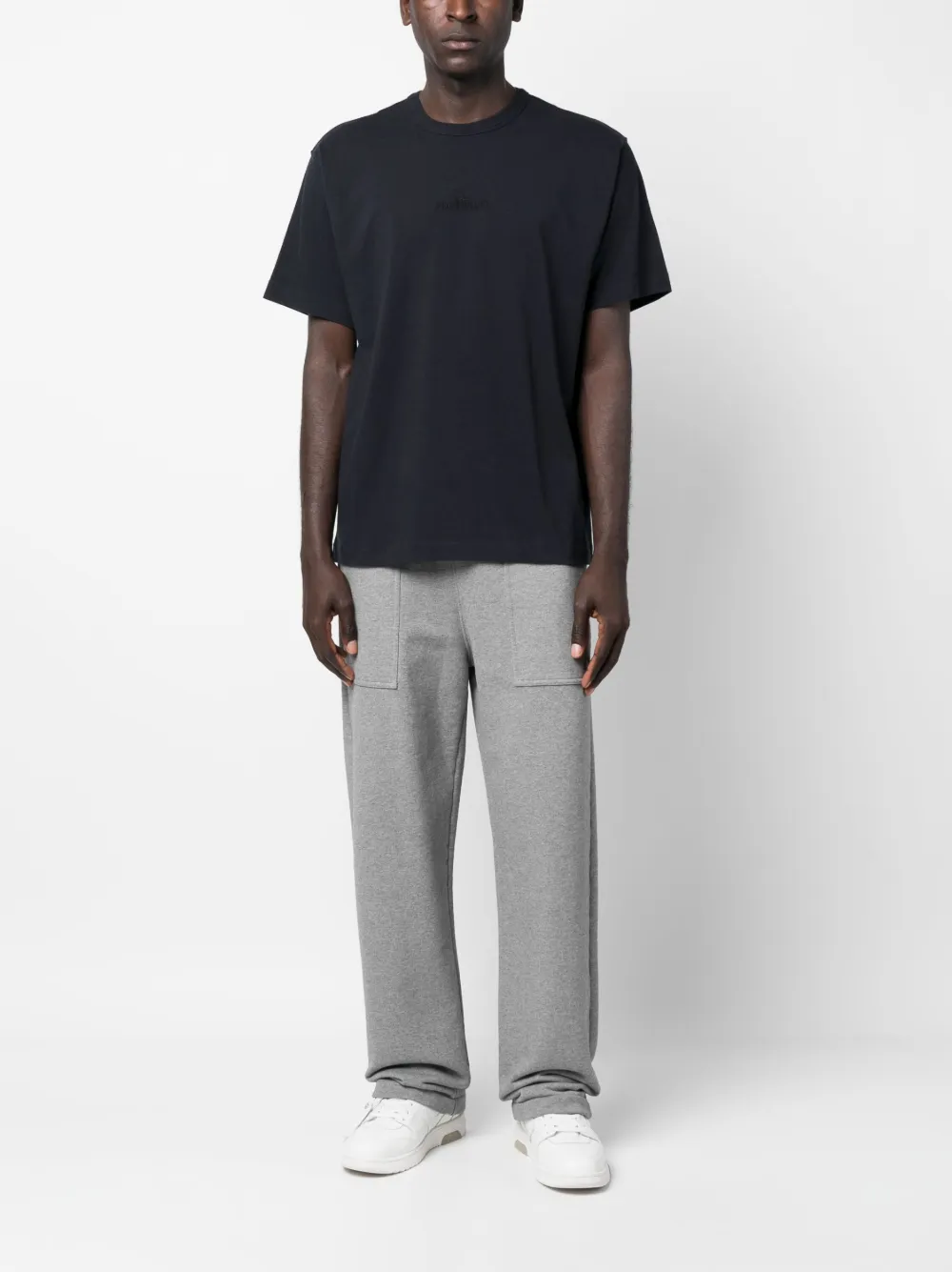 Stone Island T-shirt met geborduurd logo - Blauw