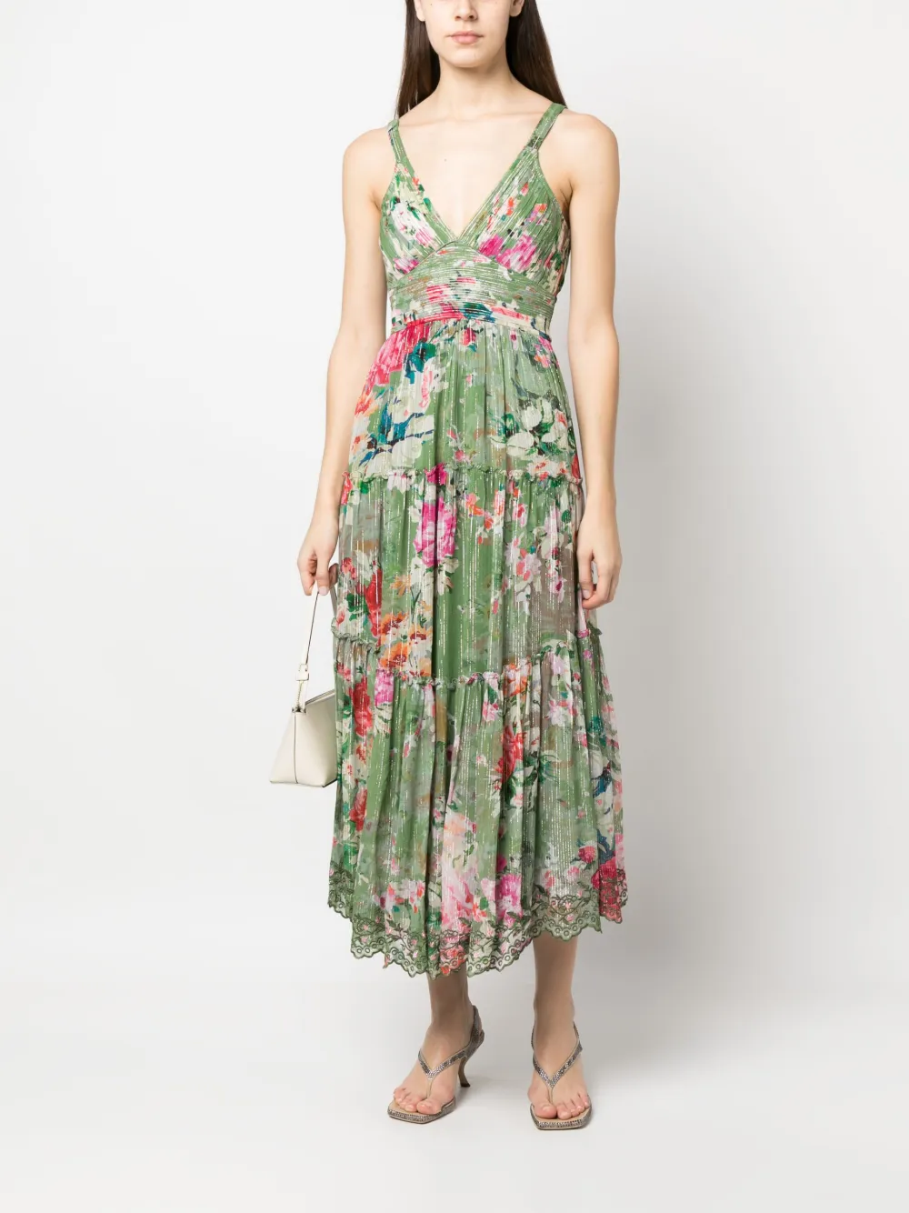 Hemant And Nandita Midi-jurk met bloemenprint - Groen