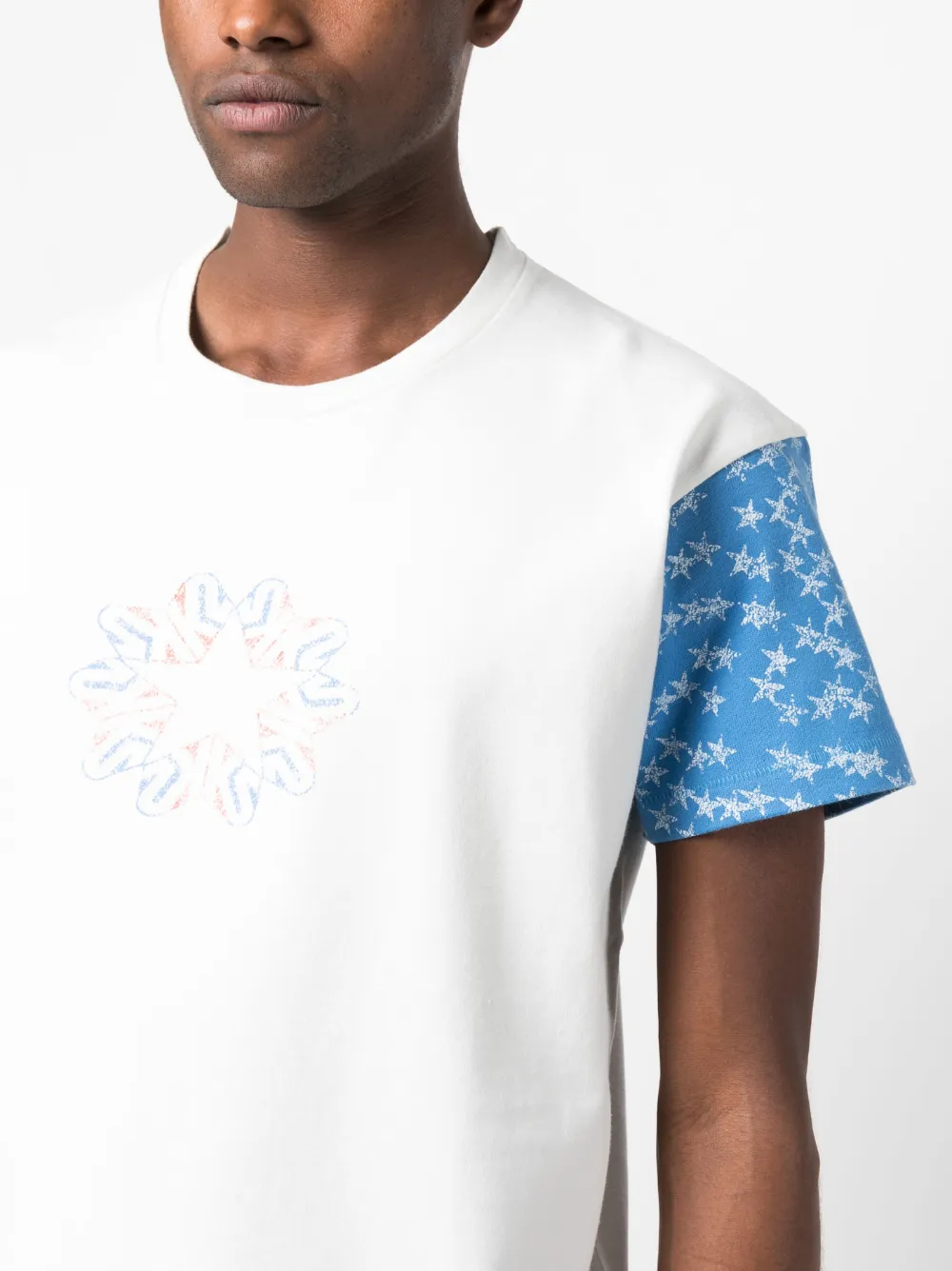 Shop Erl Star-print Short-sleeve T-shirt In Weiss