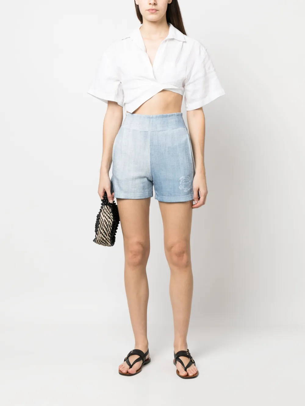 Ermanno Scervino Shorts met logoprint - Blauw
