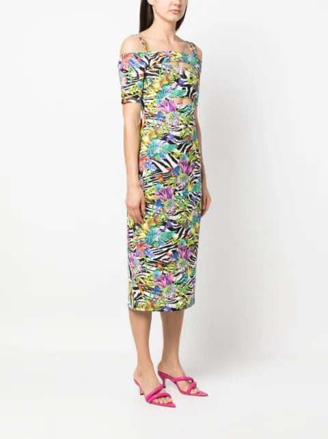 Just Cavalli mix-print off-shoulder dress 74PBO905NS252 - 2