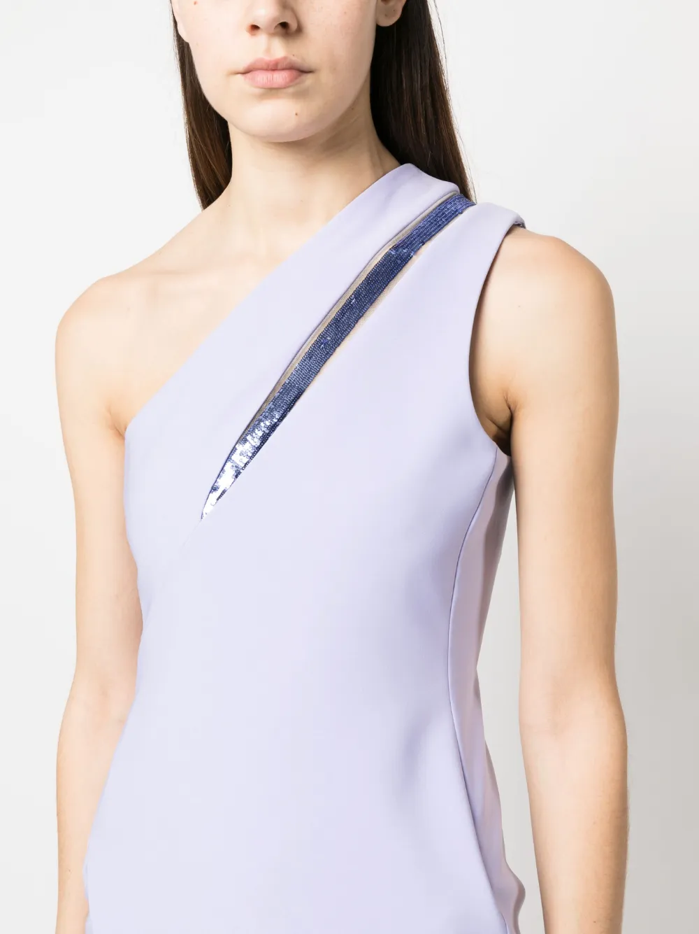 Shop Genny Sequin-embellished Mini Dress In Purple