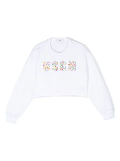MSGM Kids sudadera con detalles de lentejuelas