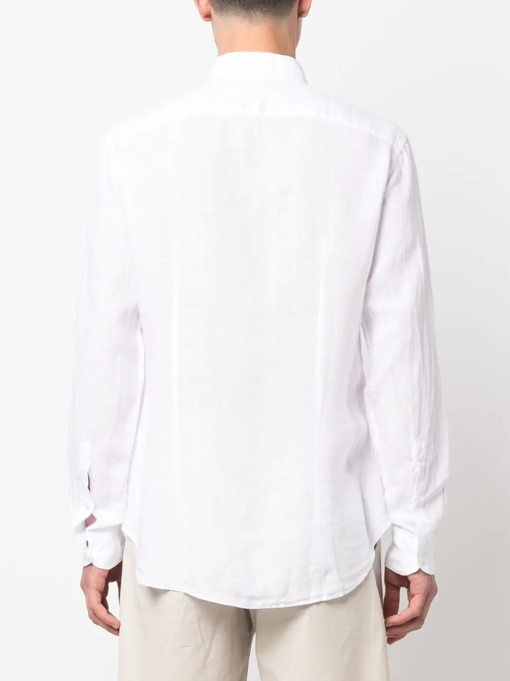 Fedeli Long-sleeve Stretch-cotton Shirt In White