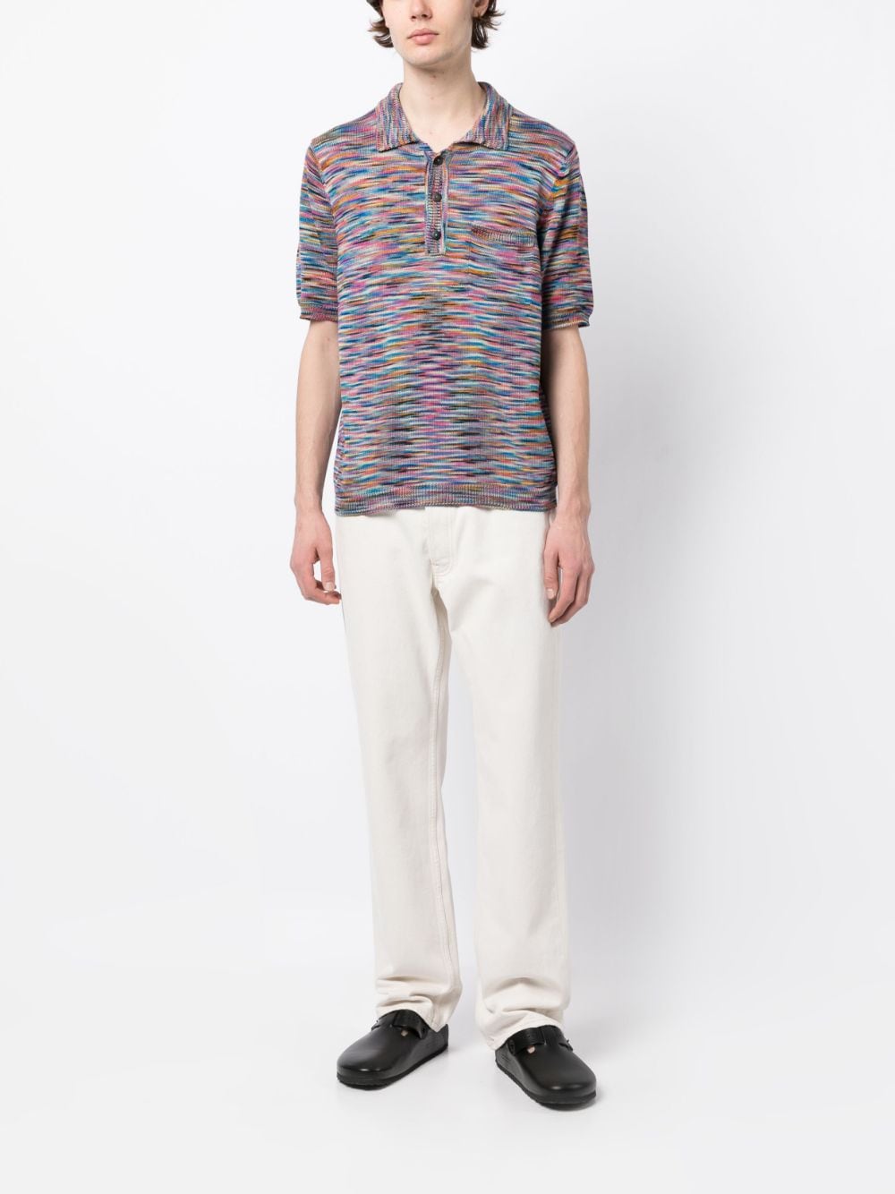Shop Corridor Mélange-effect Polo Shirt In Multicolour