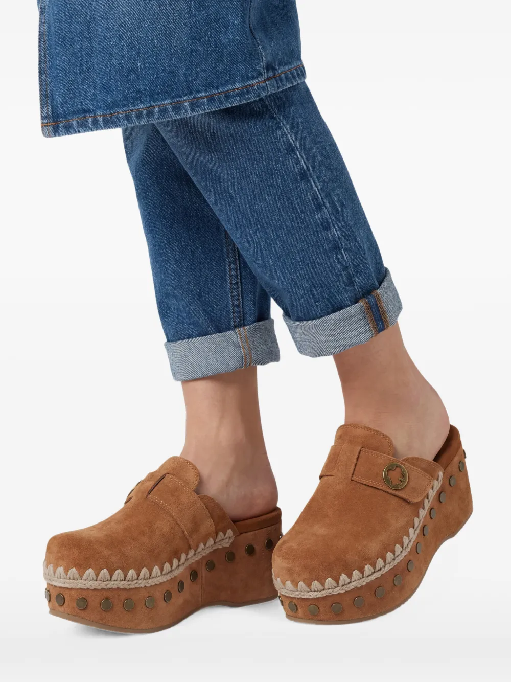 Mou Zuecos Con Tacón Alto | Marrón | FARFETCH CL