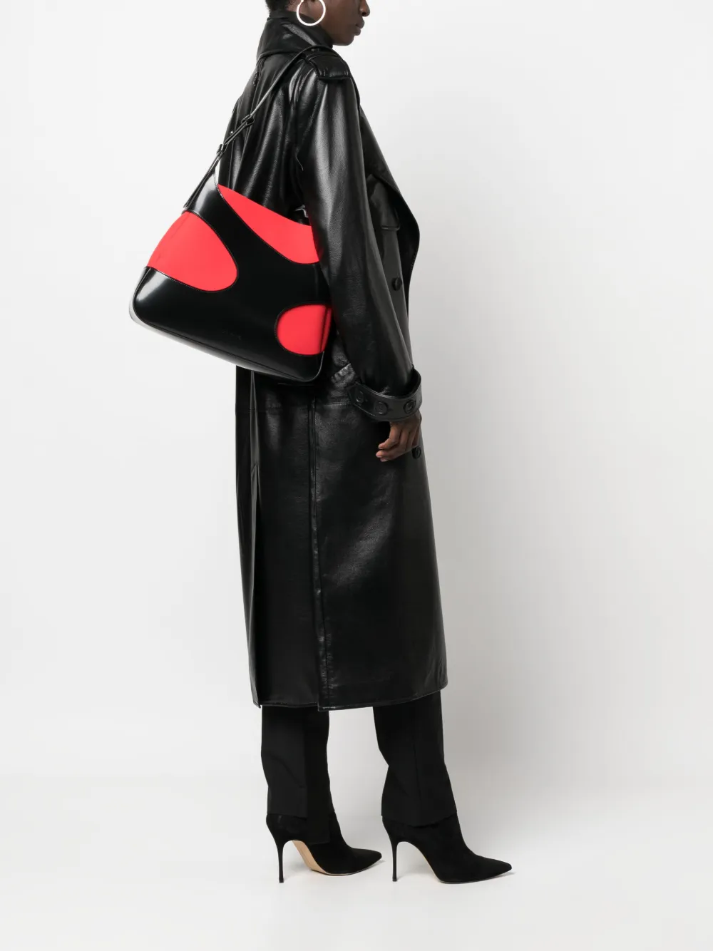 Ferragamo Leren schoudertas - Zwart
