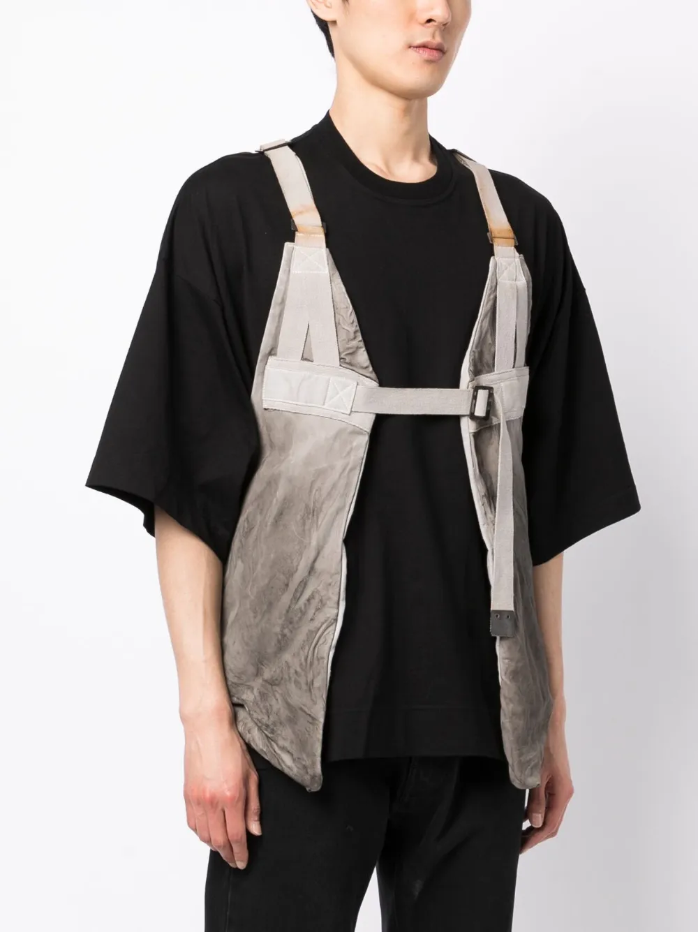 Boris Bidjan Saberi Sliding-buckle Fastening Vest In Grey