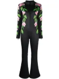 Cynthia Rowley floral-print flared jumpsuit - Black