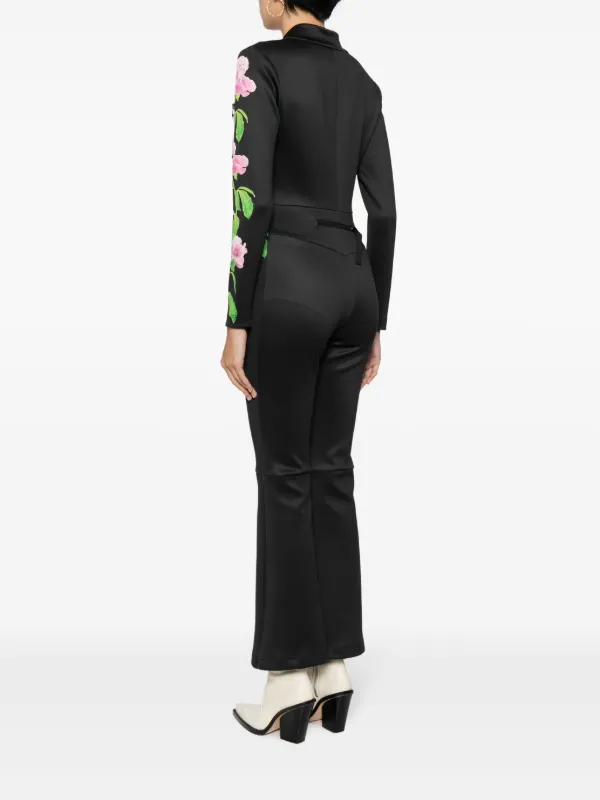 Cynthia Rowley floral print Flared Jumpsuit Black FARFETCH LB