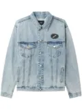 We11done logo-patch denim jacket - Blue