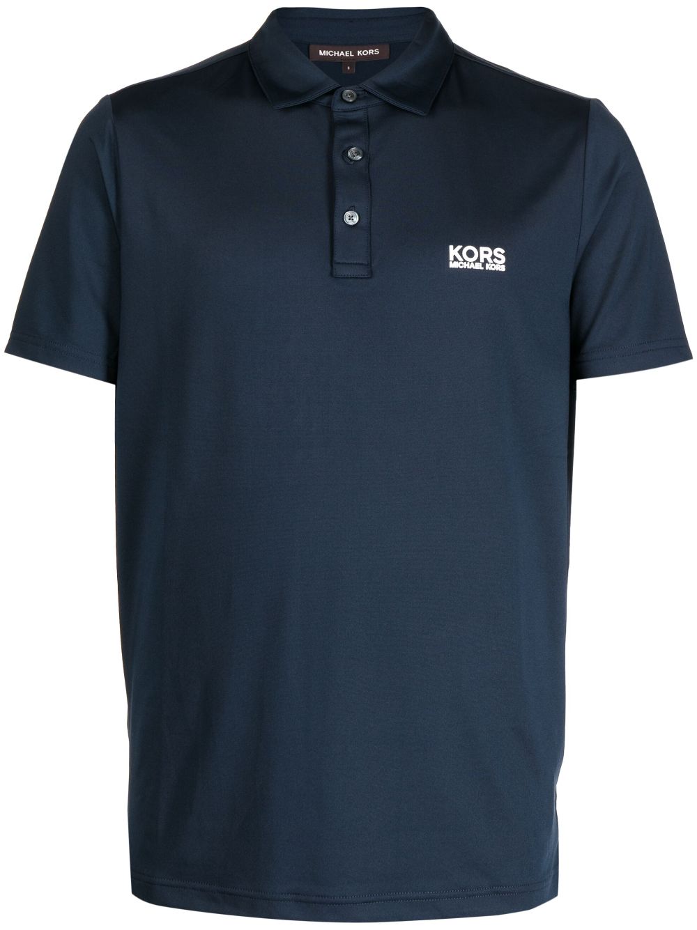 Michael Kors Logo-print Short-sleeve Polo Shirt In Blue