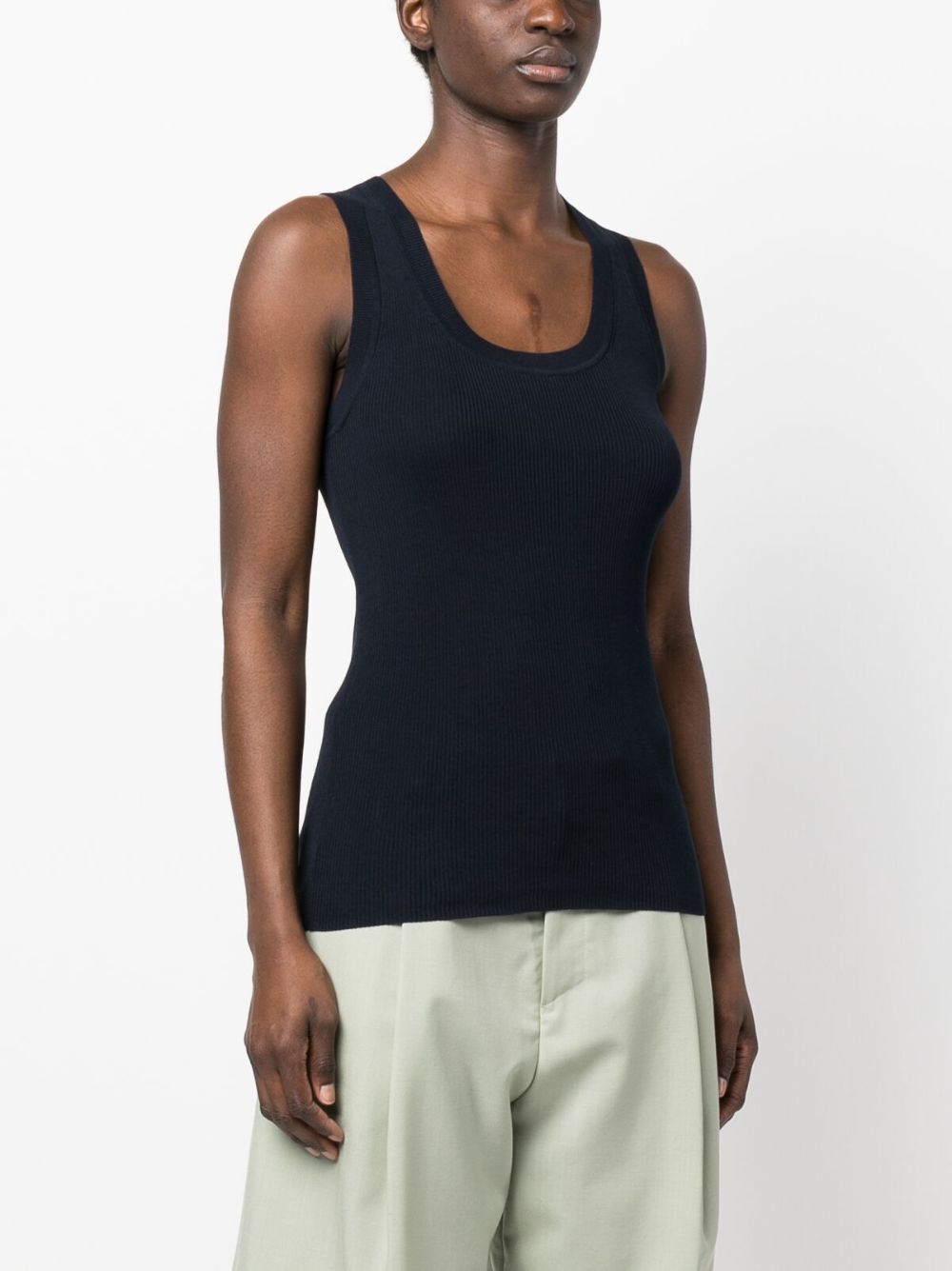 P.a.r.o.s.h. Ribbed Knitted Tank Top In Blau