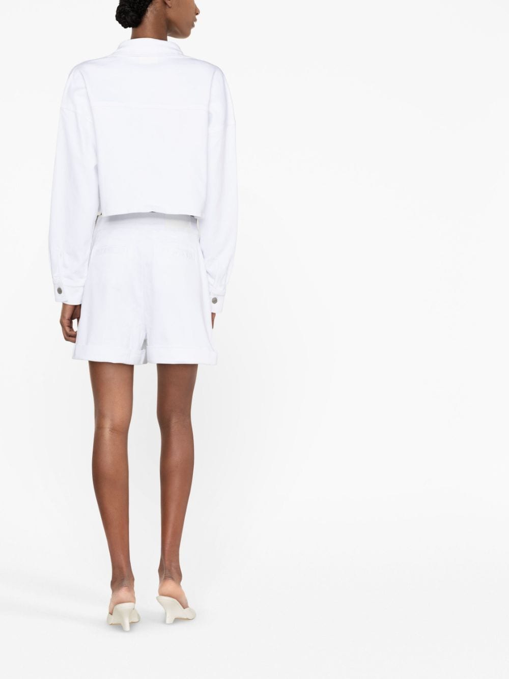 Shop P.a.r.o.s.h Cropped Cotton Jacket In White