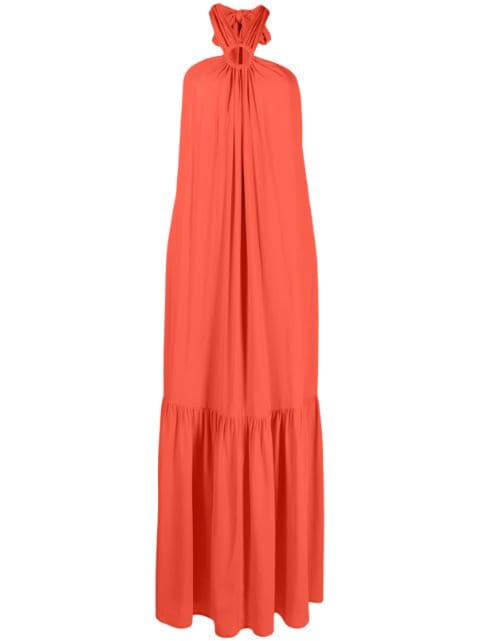 Erika Cavallini  pleat-detail halterneck long dress