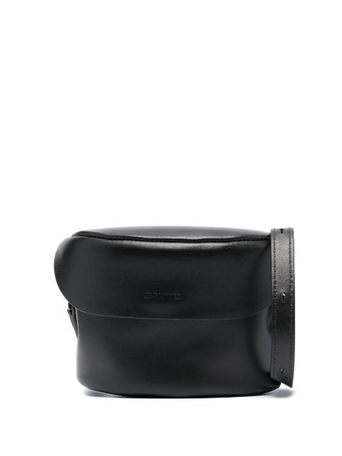 Jil Sander mini debossed-logo messenger leather bag