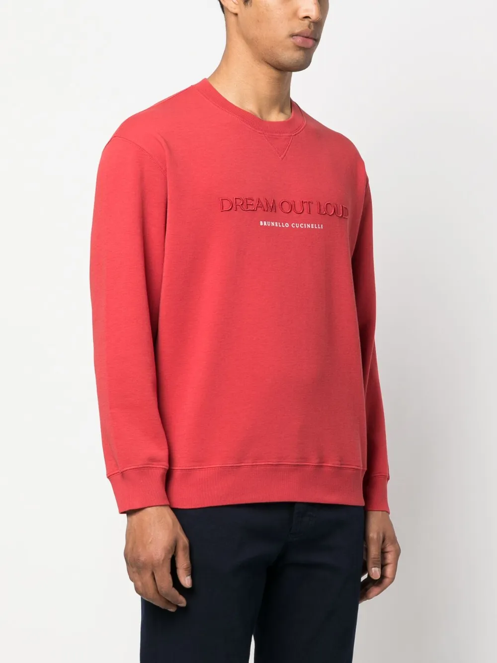 Brunello Cucinelli Logo-print Round-neck Sweatshirt In Rot
