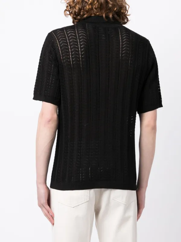 Corridor openwork-knit Polo Shirt | Black | FARFETCH ZA