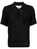 Corridor openwork-knit polo shirt - Black