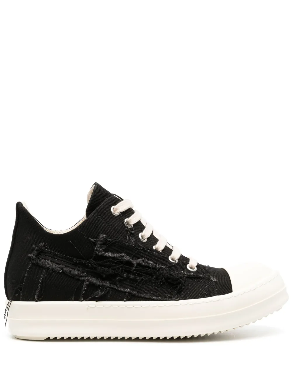 Rick Owens DRKSHDW Slashed Low canvas sneakers - Black