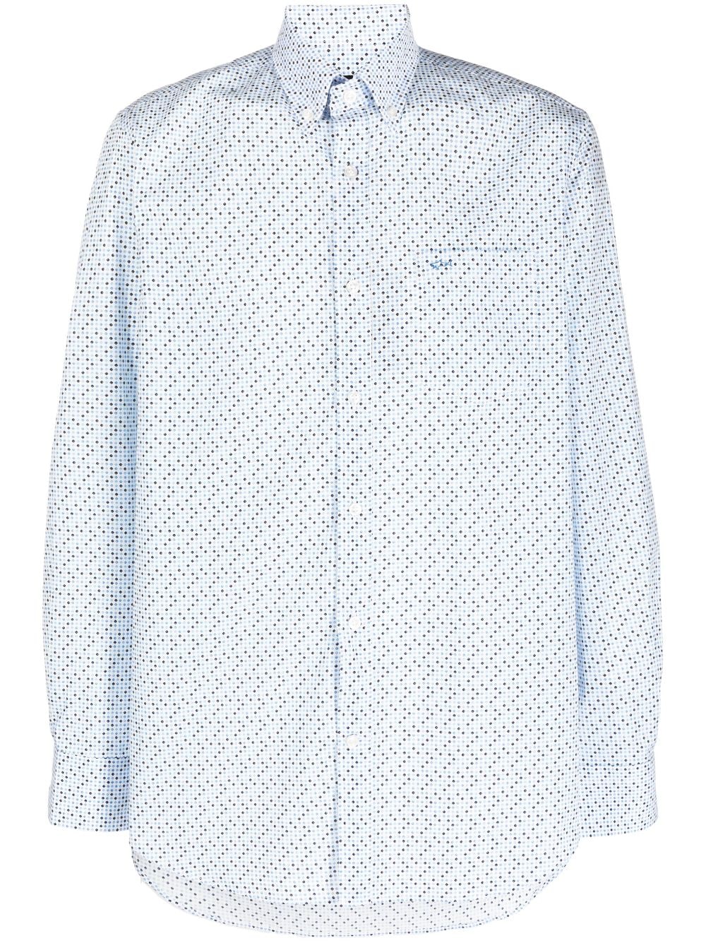 Paul & Shark fine polka-dot print shirt - White