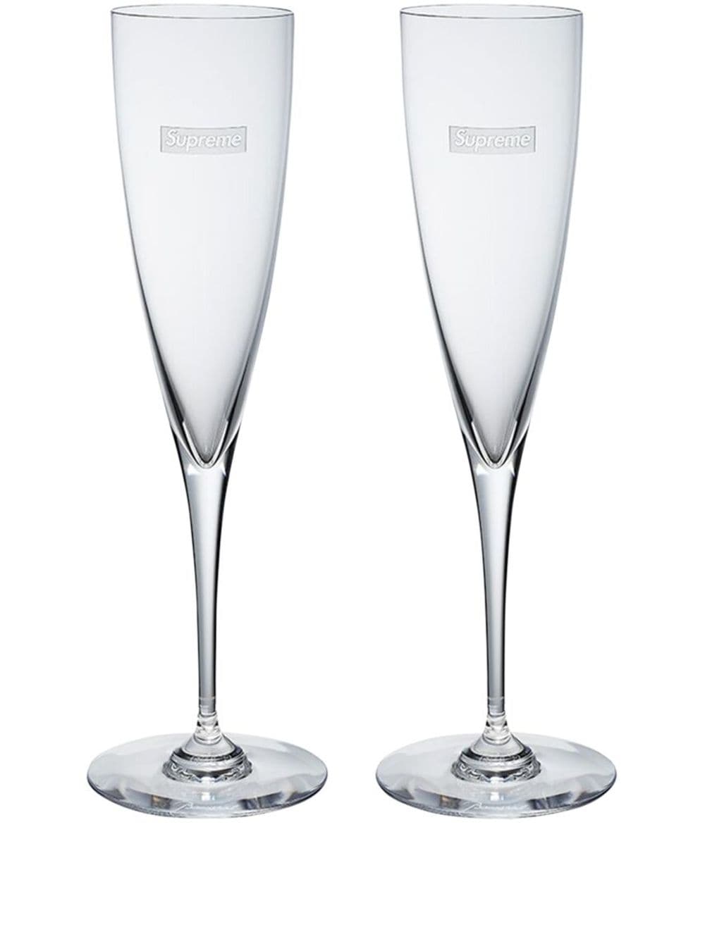 Supreme X Baccarat Dom Pérignon Champagne Flute Glasses (set Of Two) In Blue