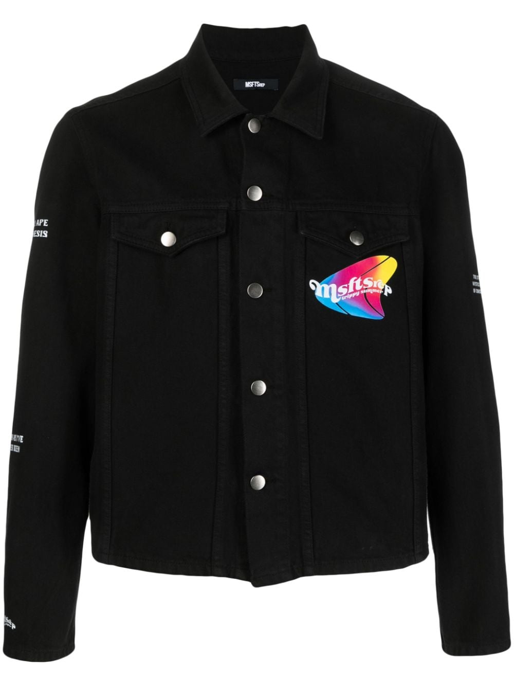 Shop Msftsrep Logo-print Denim Jacket In Black