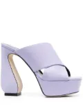 Si Rossi 130mm platform leather sandals - Purple