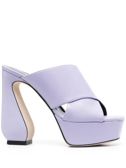 Mules en cuir à plateforme 130 mm - Si Rossi - Modalova
