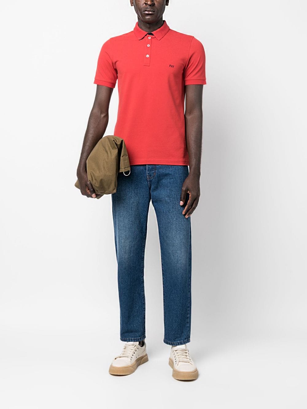 Fay Poloshirt met geborduurd logo - Rood