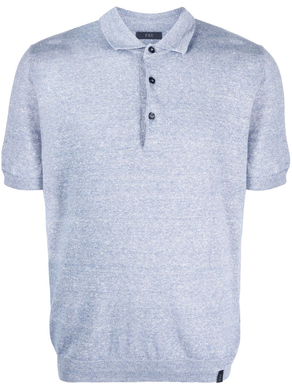 Fay Knitted Short-sleeve Polo Shirt In Blau