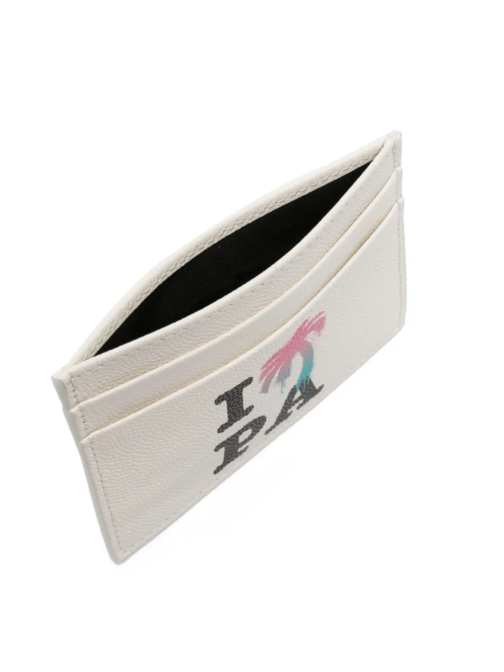 Shop Palm Angels I Love Pa Leather Cardholder In Weiss