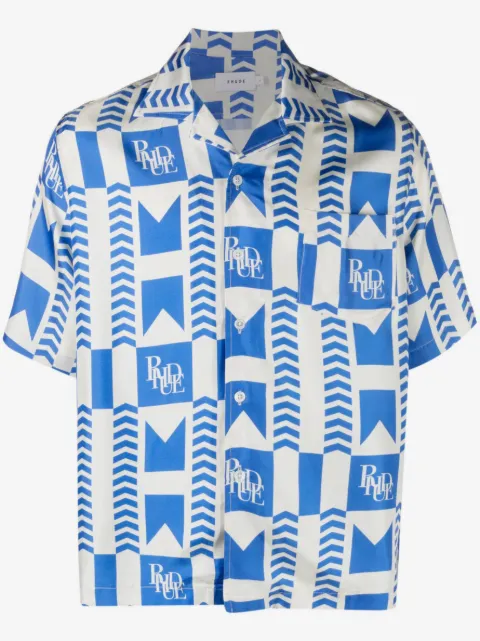RHUDE graphic-print silk shirt