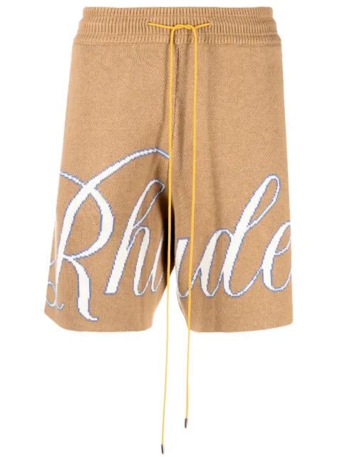 RHUDE intarsia-knit logo shorts