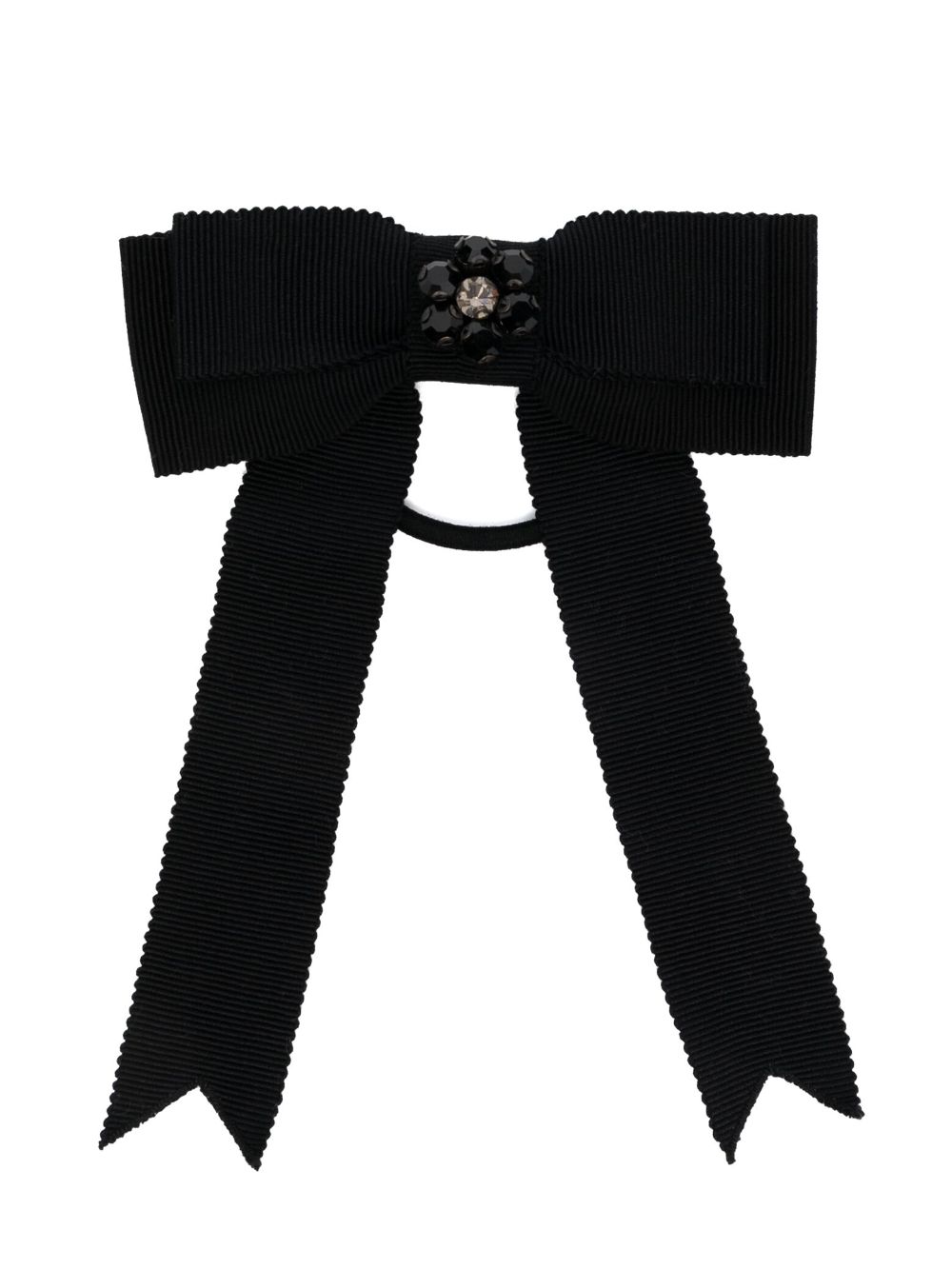 ERDEM CRYSTAL FLOWER BOW-DETAIL HAIR TIE