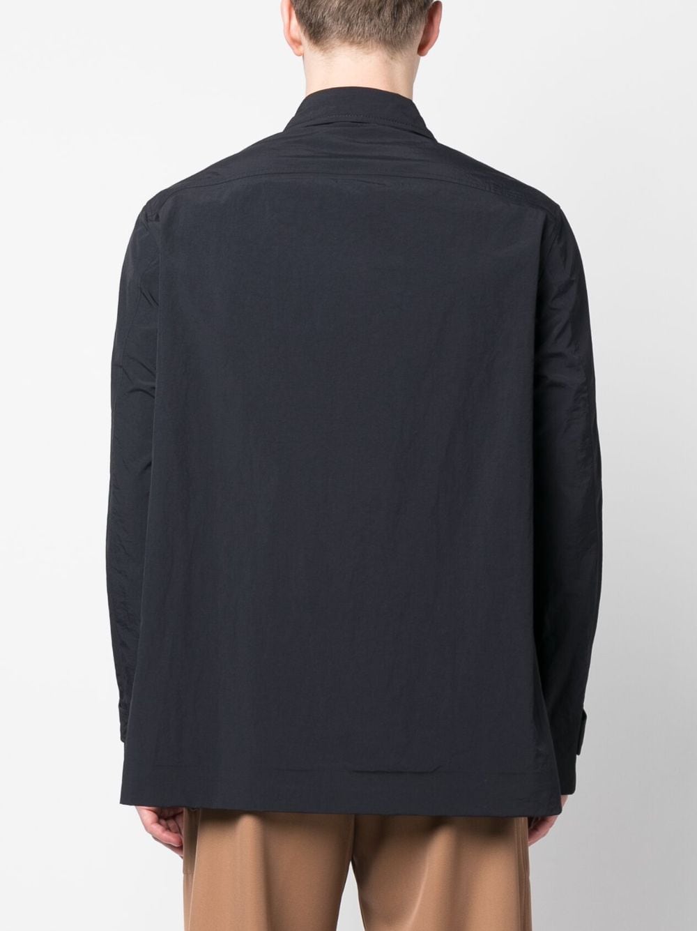 Shop Fendi Zip-pocket Shirt Jacket In Blue