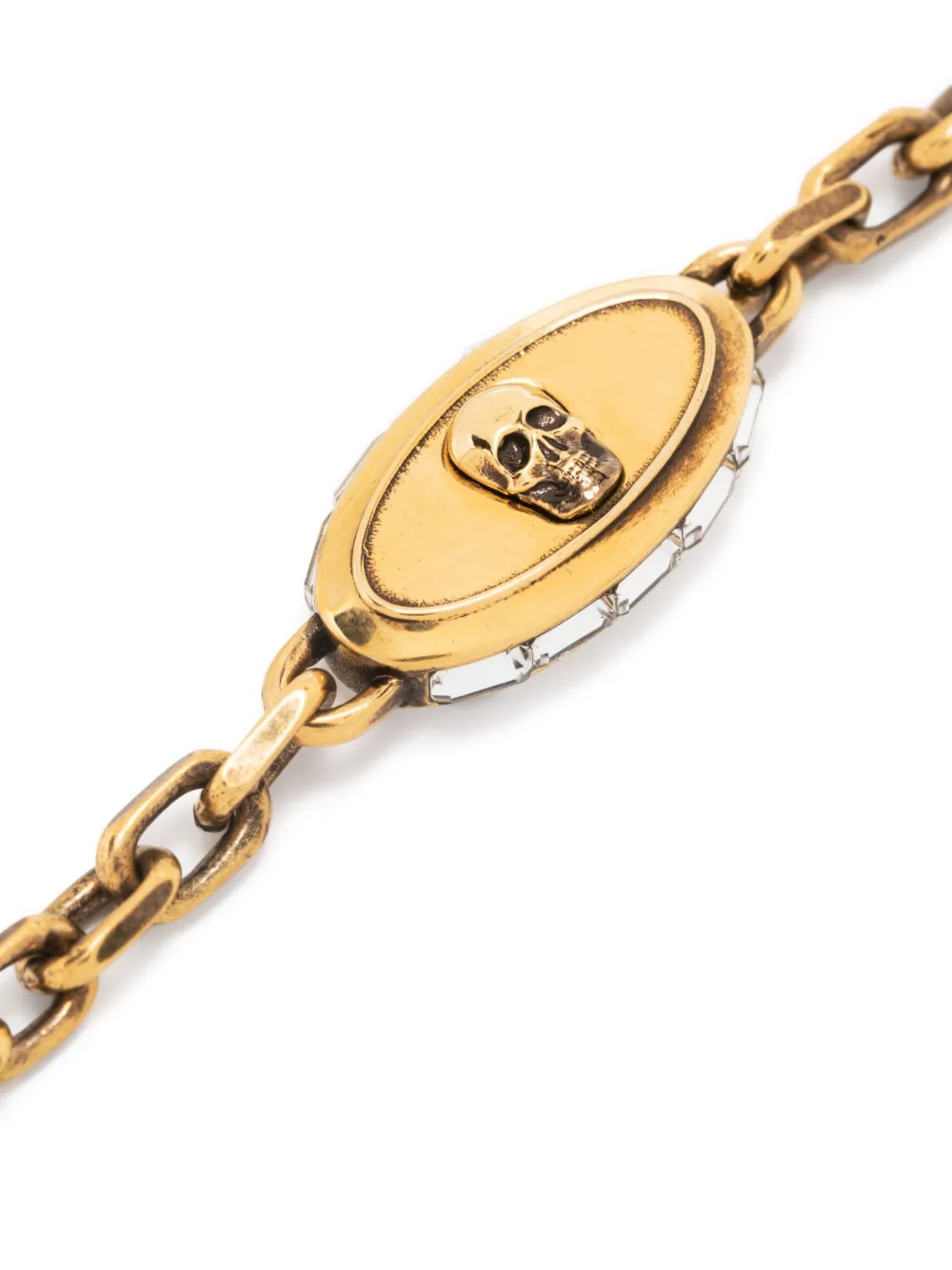 Shop Alexander Mcqueen Skull-detail Chain-link Bracelet In Gold