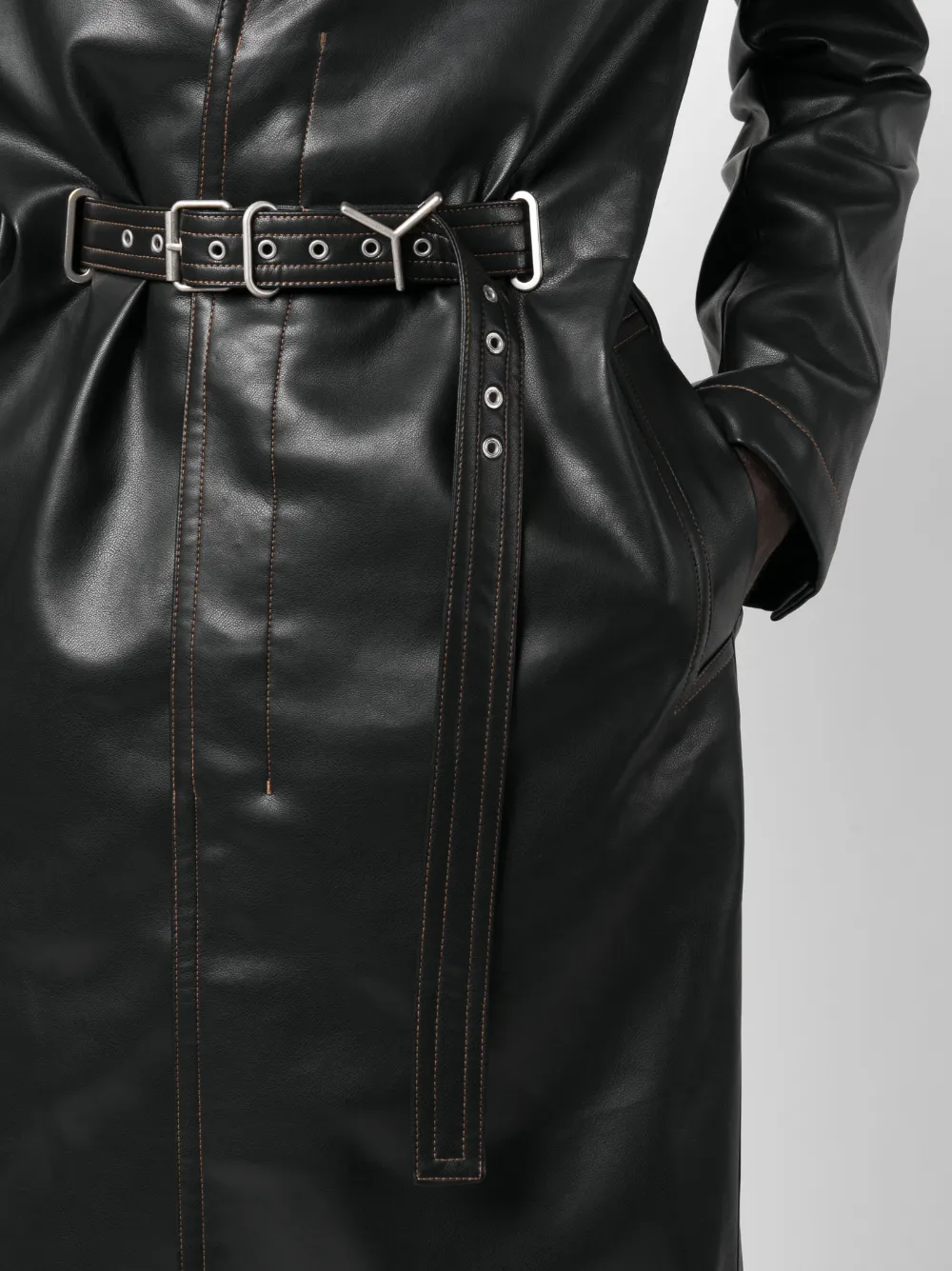 Y/project Belted Coat In Black