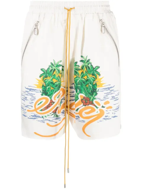 RHUDE graphic-print drawstring shorts
